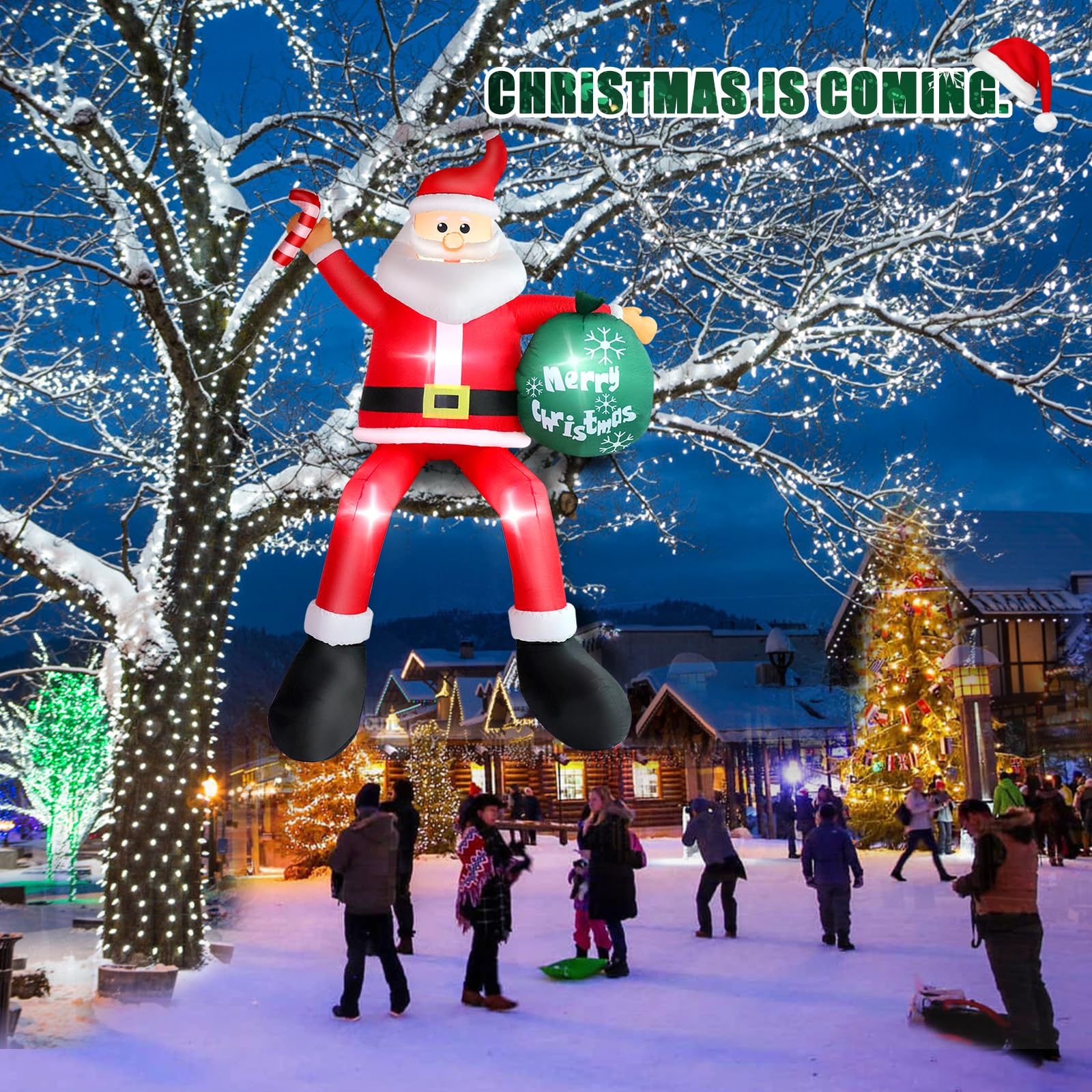 Amazon.co.jp: 8フィート クリスマス 空気注入式 サンタクロース 屋外